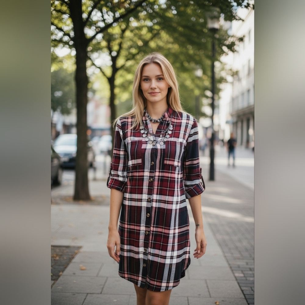 NWT Steerwear Society Plaid Button Down Dress Shirt